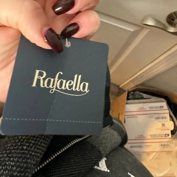 RAFAELLA NWT Charcoal Tweed Heather Checkered Black and Gray Zipper Size 2x - Picture 7 of 7